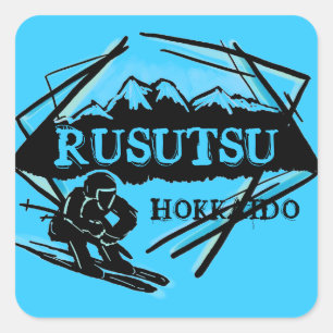 Rusutsu Hokkaido Japan blue ski logo stickers