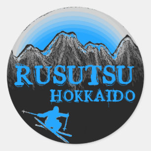 Rusutsu Hokkaido Japan blue ski stickers