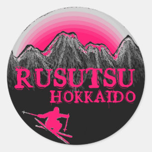 Rusutsu Hokkaido Japan pink ski stickers