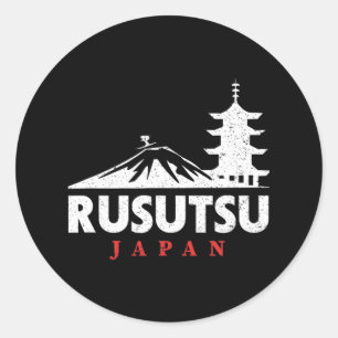 Rusutsu Japan Ski Resort Retro Skiing Snowboarding Classic Round Sticker