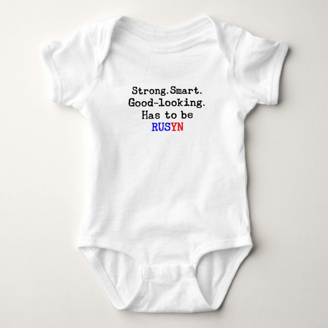 rusyn strong baby bodysuit (Front)