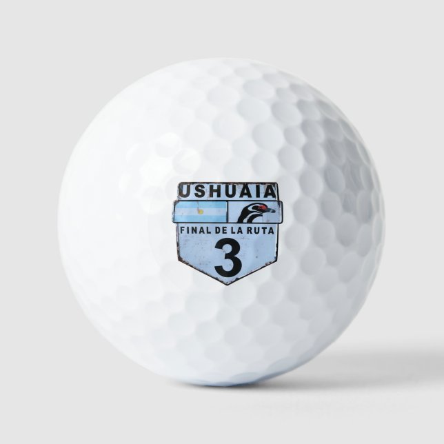 Ruta 3 road sign golf balls (Front)