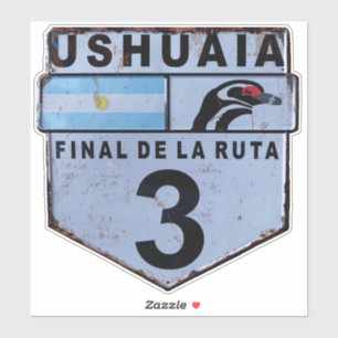 Ruta 3 Ushuaia Patagonia road sign