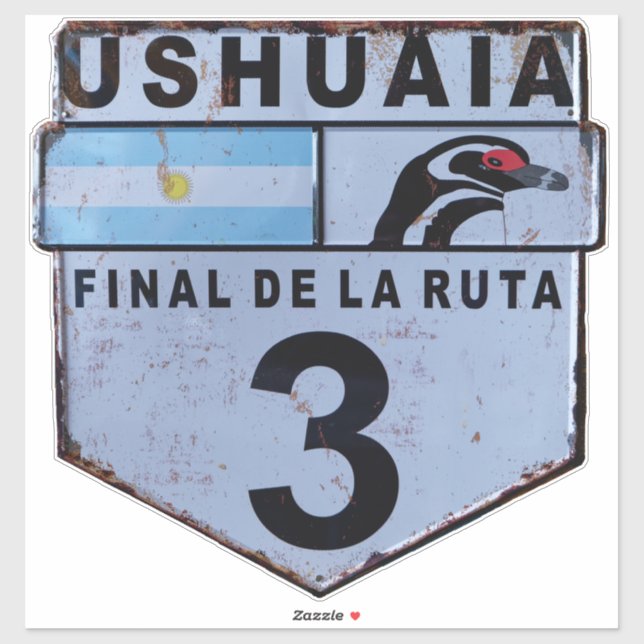 Ruta 3 Ushuaia Patagonia road sign (Sheet)