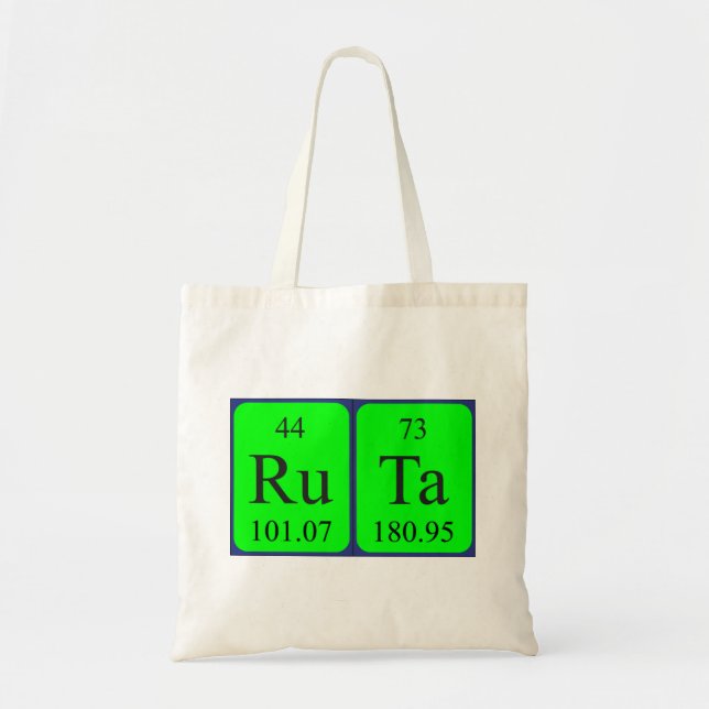 Ruta periodic table name tote bag (Front)
