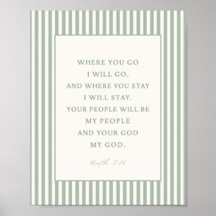 Ruth 1:16 Bible Verse   Where You Go I Will Go Poster