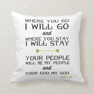 Ruth 1:16 | Inspirational Bible Verse Cushion
