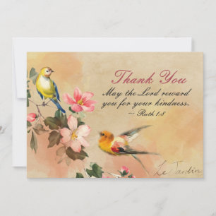 Ruth 1:8 May the Lord reward you for you kindness, Thank You Card