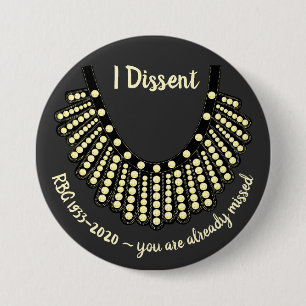Ruth Bader Ginsberg I Dissent 7.5 Cm Round Badge