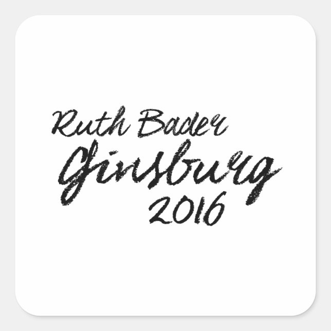Ruth Bader Ginsburg 2016 Signature Square Sticker (Front)