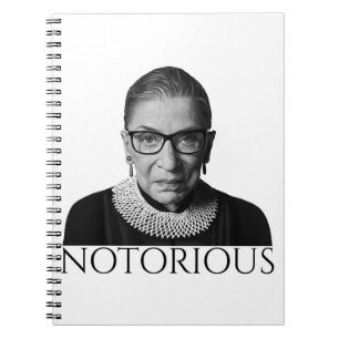 Ruth Bader Ginsburg B&W Notorious Notebook