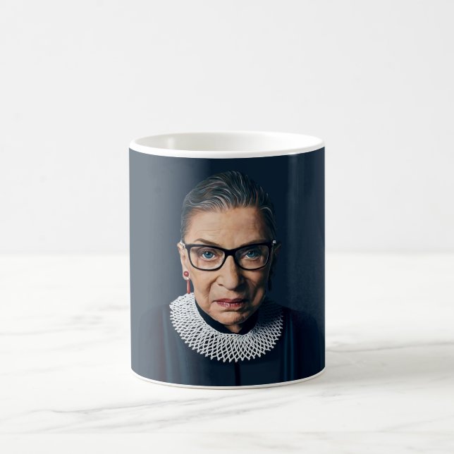 Ruth Bader Ginsburg Blowing Pink Bubble gum Coffee Mug (Center)