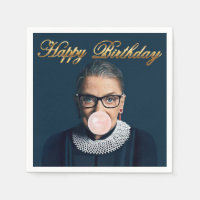 Ruth Bader Ginsburg Blowing Pink Bubble gum
