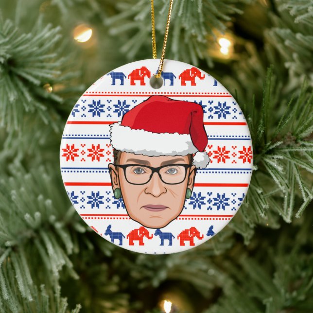 RUTH BADER GINSBURG Christmas Ceramic Tree Decoration (Tree)