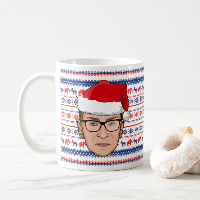 RUTH BADER GINSBURG Christmas Coffee Mug (With Donut)