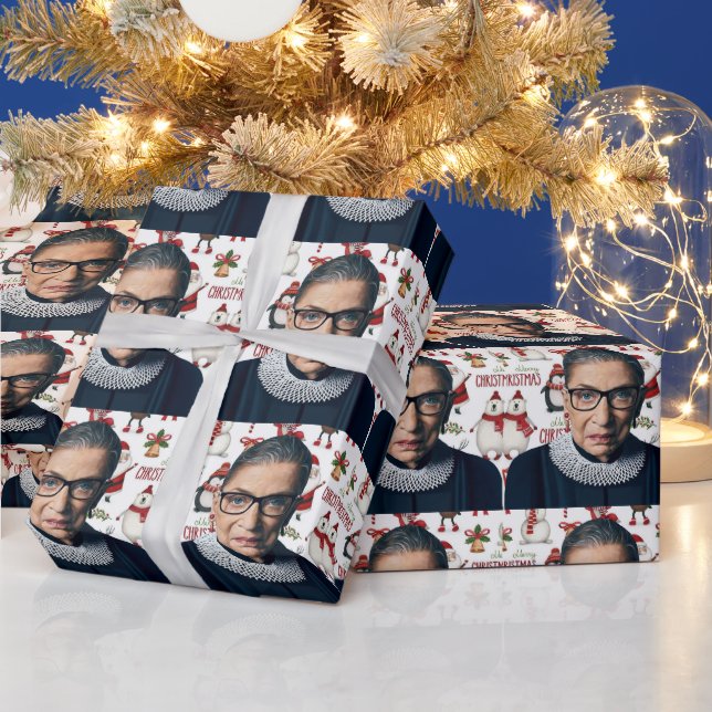 Ruth Bader Ginsburg Christmas pattern Wrapping Paper (Holidays)