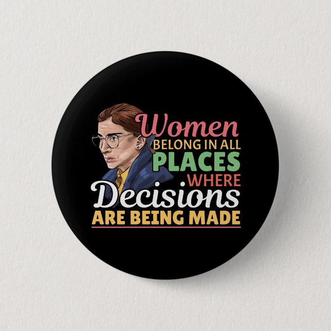 Ruth Bader Ginsburg Feminist Lawyer Judge 6 Cm Round Badge (Front)