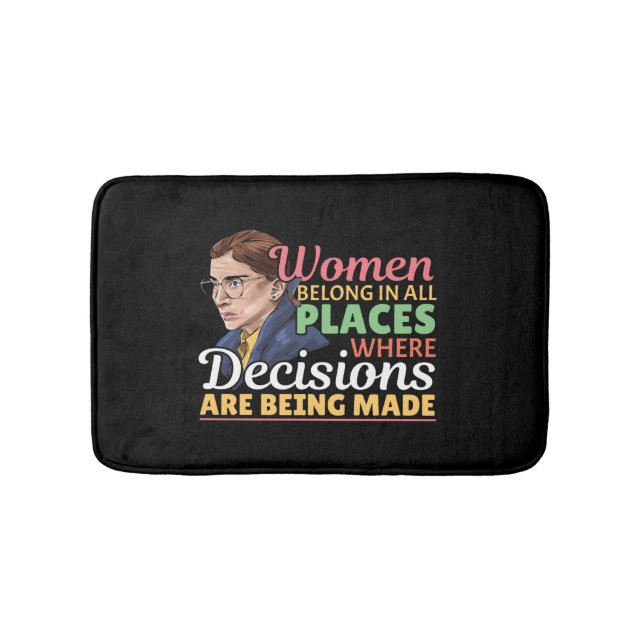 Ruth Bader Ginsburg Feminist Lawyer Judge Bath Mat (Front)