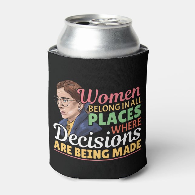 Ruth Bader Ginsburg Feminist Lawyer Judge Can Cooler (Can Front)