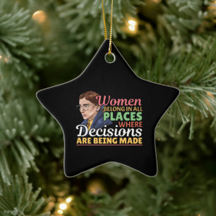 Ruth Bader Ginsburg Feminist Lawyer Judge Ceramic Tree Decoration