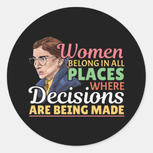 Ruth Bader Ginsburg Feminist Lawyer Judge Classic Round Sticker