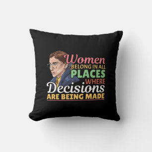 Ruth Bader Ginsburg Feminist Lawyer Judge Cushion