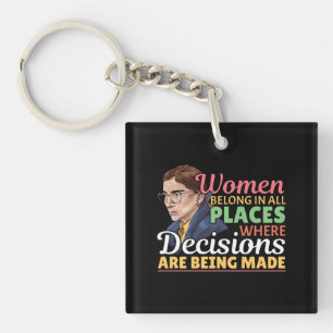 Ruth Bader Ginsburg Feminist Lawyer Judge Key Ring