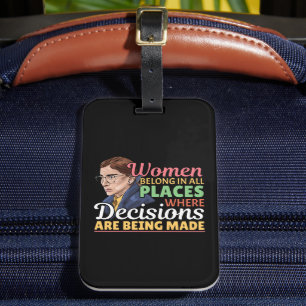 Ruth Bader Ginsburg Feminist Lawyer Judge Luggage Tag