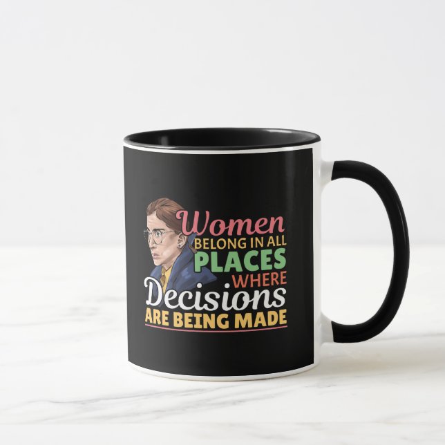 Ruth Bader Ginsburg Feminist Lawyer Judge Mug (Right)