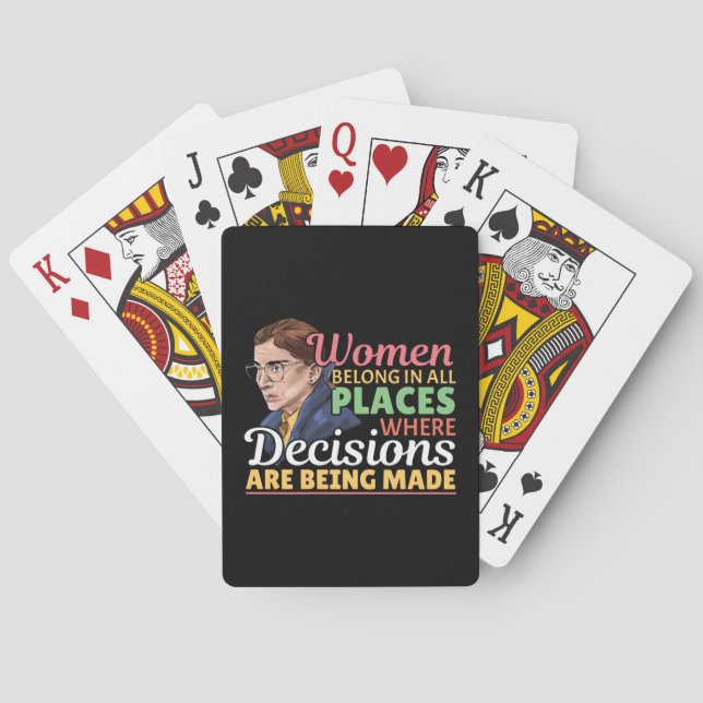 Ruth Bader Ginsburg Feminist Lawyer Judge Playing Cards (Back)