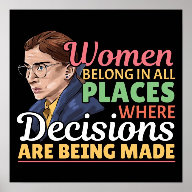 Ruth Bader Ginsburg Feminist Lawyer Judge Poster (Front)