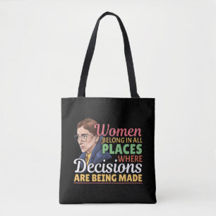 Ruth Bader Ginsburg Feminist Lawyer Judge Tote Bag