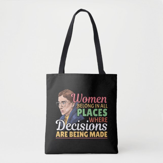 Ruth Bader Ginsburg Feminist Lawyer Judge Tote Bag (Front)