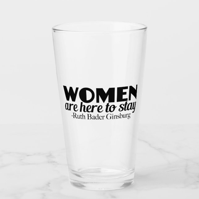 Ruth Bader Ginsburg Feminist Quote on Women Glass (Front)