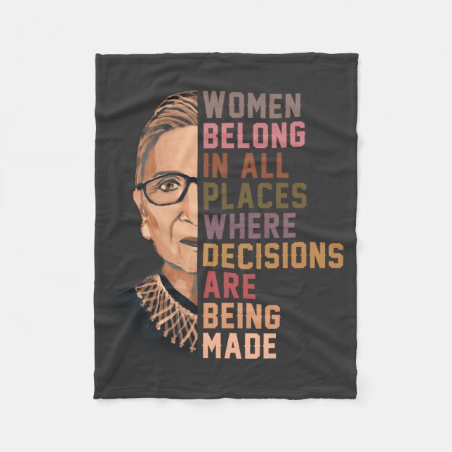 Ruth Bader Ginsburg Fleece Blanket (Front)