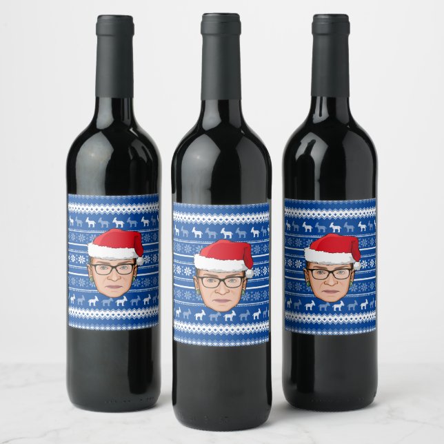 RUTH BADER GINSBURG Holiday Wine Label (Bottles)