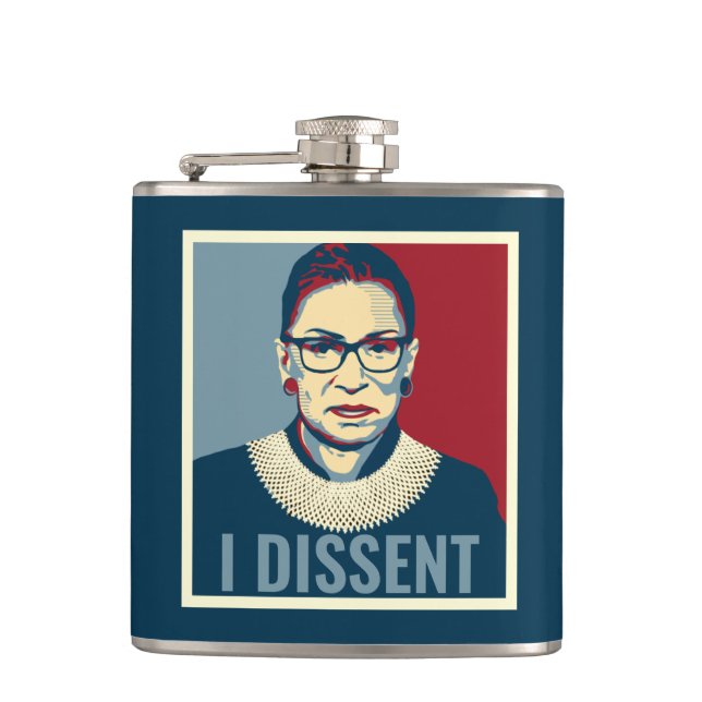 Ruth Bader Ginsburg I Dissent Pop-Art Hip Flask (Front)