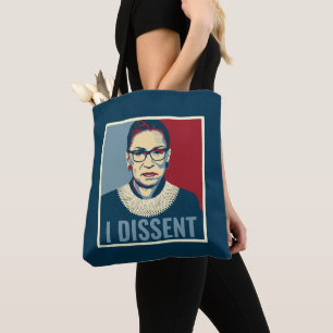 Ruth Bader Ginsburg I Dissent Pop-Art Tote Bag