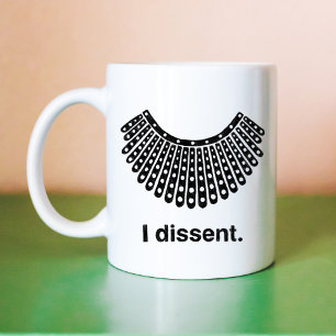 Ruth Bader Ginsburg I Dissent RBG Collar Coffee Mug