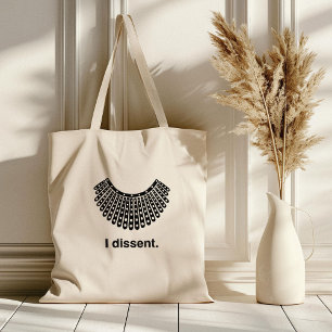 Ruth Bader Ginsburg I Dissent RBG Collar Tote Bag