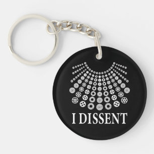 Ruth Bader Ginsburg, Law Student Gift, I dissent Key Ring
