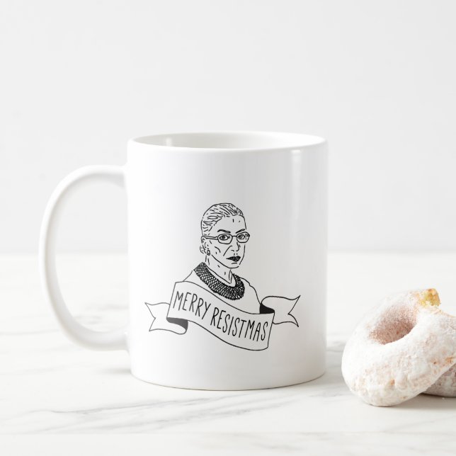 Ruth Bader Ginsburg Merry Resistmas Mug (With Donut)