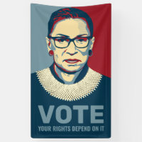Ruth Bader Ginsburg Modern Pop-Art Vote Banner