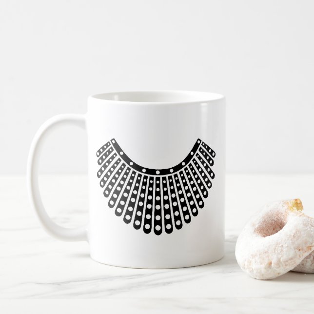 Ruth Bader Ginsburg Mug, RBG collar Coffee Mug (With Donut)