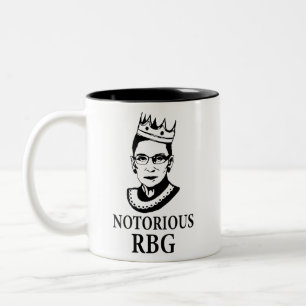 Ruth Bader Ginsburg Mug, RBG Mug, Notorious Rbg Two-Tone Coffee Mug