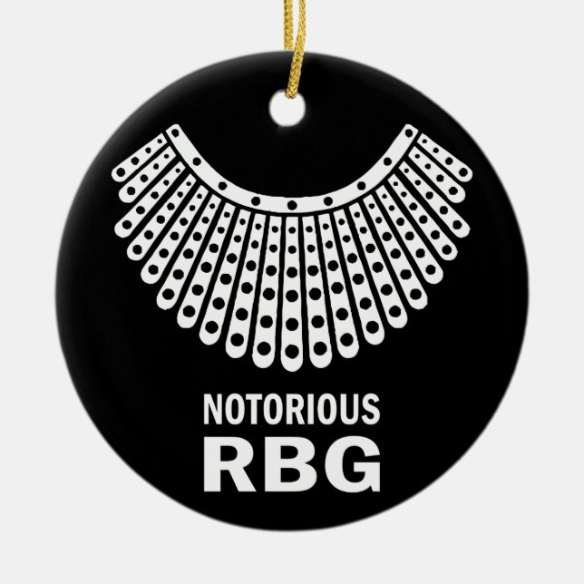 Ruth Bader Ginsburg - Notorious RBG Ceramic Tree Decoration (Front)