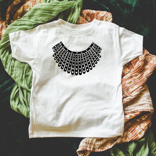 Ruth Bader Ginsburg Notorious RBG Collar Kids T-Shirt (Ruth Bader Ginsburg collar black and white RBG t-shirt.)