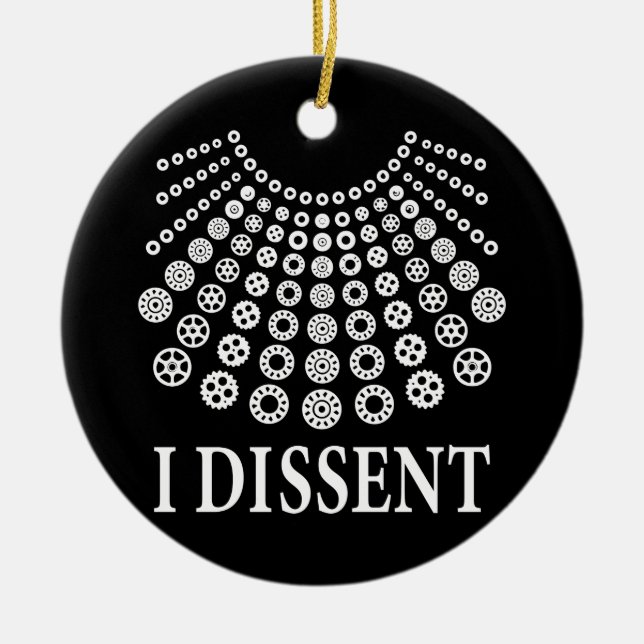 Ruth Bader Ginsburg, Notorious RBG, I dissent Ceramic Tree Decoration (Front)
