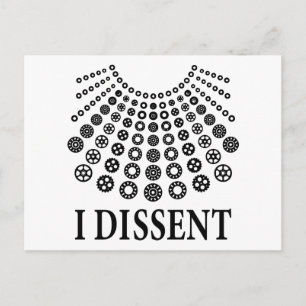 Ruth Bader Ginsburg, Notorious RBG, I dissent Postcard
