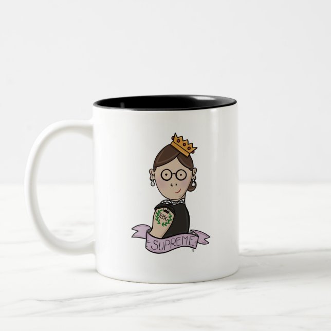 Ruth Bader Ginsburg, notorious RBG Two-Tone Coffee Mug (Left)